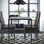 5-Piece Modern Dining Set with Faux Leather Chairs