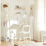 Haotian Wall-Mounted Folding Trestle Desk, White