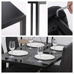 5-Piece Modern Dining Set with Faux Leather Chairs