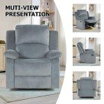 Phoenix Home Soft Fabric Recliner Chair - Grey