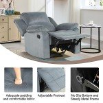 Phoenix Home Soft Fabric Recliner Chair - Grey