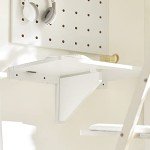 Haotian Wall-Mounted Folding Trestle Desk, White