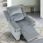 Phoenix Home Soft Fabric Recliner Chair - Grey