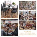 5-Piece Modern Dining Set with Faux Leather Chairs