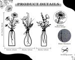 3-Piece Black Metal Flower Wall Art Set