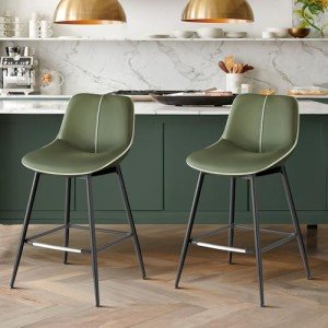 Forest Green Counter Height Bar Stools Set of 2