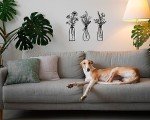 3-Piece Black Metal Flower Wall Art Set