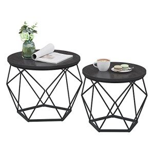 VASAGLE Set of 2 Round Coffee Tables