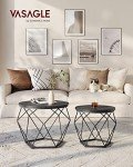 VASAGLE Set of 2 Round Coffee Tables