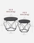 VASAGLE Set of 2 Round Coffee Tables