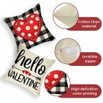 Valentine's Day Heart Throw Pillow Covers Set of 4