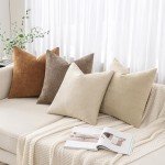 MIULEE Set of 2 Soft Chenille Pillow Covers 18x18