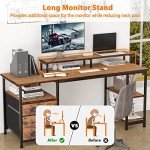 61" Reversible Desk with Fabric File Drawer