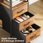 L Shaped Desk with Power Outlets and Drawers