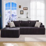 Grey L-Shape Modular Sectional Sofa with Chaise