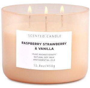 Raspberry Strawberry Vanilla 3-Wick Candle - 15.8 oz