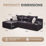 Grey L-Shape Modular Sectional Sofa with Chaise