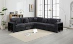ASAHREE Grey Large Corduroy Sectional Sofa Set