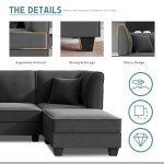 Modular U-Shaped Velvet Sectional Sofa Set