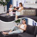 Grey L-Shape Modular Sectional Sofa with Chaise