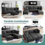 Modular U-Shaped Velvet Sectional Sofa Set