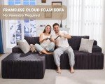 Grey L-Shape Modular Sectional Sofa with Chaise