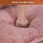 Pink U-Shaped Sectional Sofa with Chaise Lounge