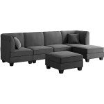 Modular U-Shaped Velvet Sectional Sofa Set