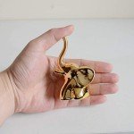 Elephant Statues - Small Gold & White Accents