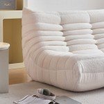 Oversized Beige Bean Bag Loveseat for Adults