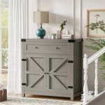 Farmhouse Sideboard Buffet Cabinet with Barn Doors