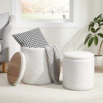 Set of 2 Royal Windsor Boucle Round Ottomans