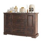 Rustic 48" Farmhouse Buffet Cabinet with Storage