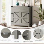 Farmhouse Sideboard Buffet Cabinet with Barn Doors