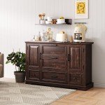 Rustic 48" Farmhouse Buffet Cabinet with Storage