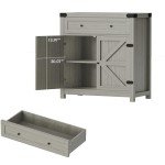 Farmhouse Sideboard Buffet Cabinet with Barn Doors