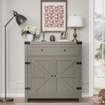Farmhouse Sideboard Buffet Cabinet with Barn Doors