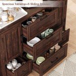 Rustic 48" Farmhouse Buffet Cabinet with Storage
