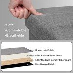 Folding Storage Ottoman Bench - Dark Grey