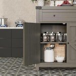 Farmhouse Sideboard Buffet Cabinet with Barn Doors