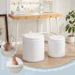 Set of 2 Royal Windsor Boucle Round Ottomans