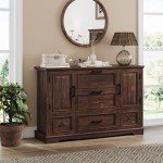 Rustic 48" Farmhouse Buffet Cabinet with Storage