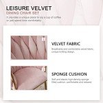 Pink Velvet Dining Chairs with Gold Legs - Set of 2