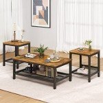 Lamerge 3-Piece Industrial Living Room Table Set