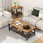 Lamerge 3-Piece Industrial Living Room Table Set