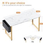 Large White Marble Computer Desk with Storage