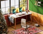 Large White Marble Computer Desk with Storage
