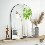 Black Arched Wall Mounted Bathroom Mirror - 20"x30