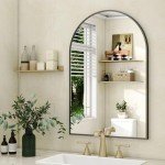 Black Arched Wall Mounted Bathroom Mirror - 20"x30