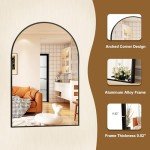 Black Arched Wall Mounted Bathroom Mirror - 20"x30